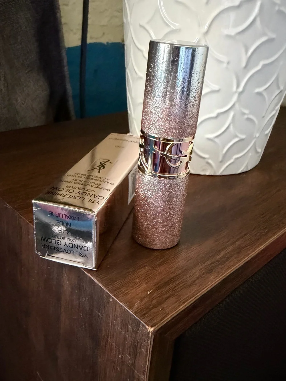 Yves Saint Laurent Rose Pink Lipstick in Sparkling Pink Tube